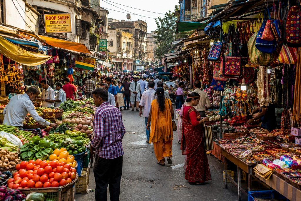 1-Describe a street market in your city